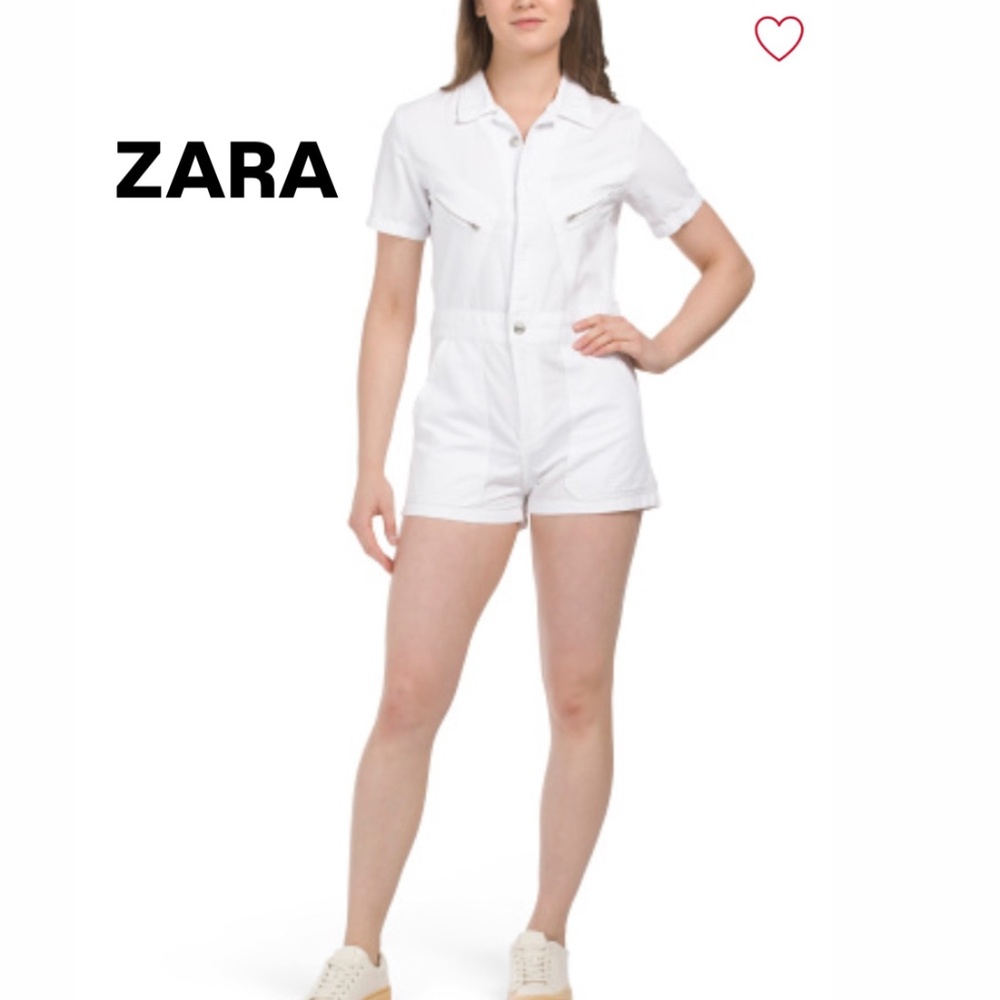 ZARA White Utility Romper - Size Small  new with tag